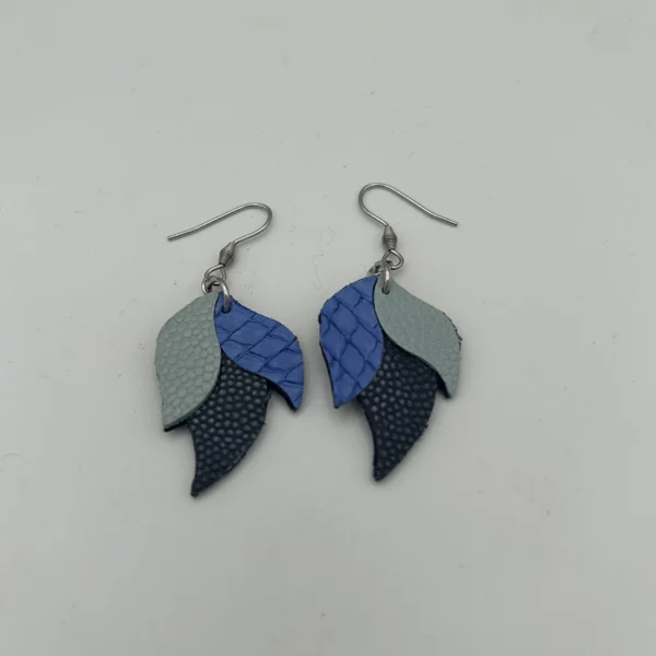 Boucles d'oreilles CANOPÉE bleu & gris