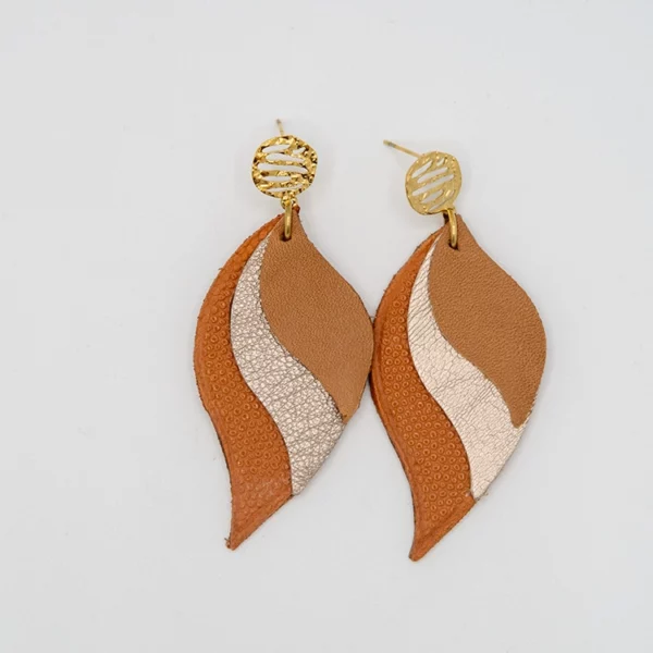 Boucles d'oreilles PLUMES camel