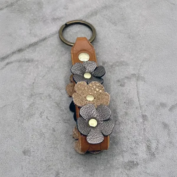 Le PORTE-CLÉS vieil or, marron doré