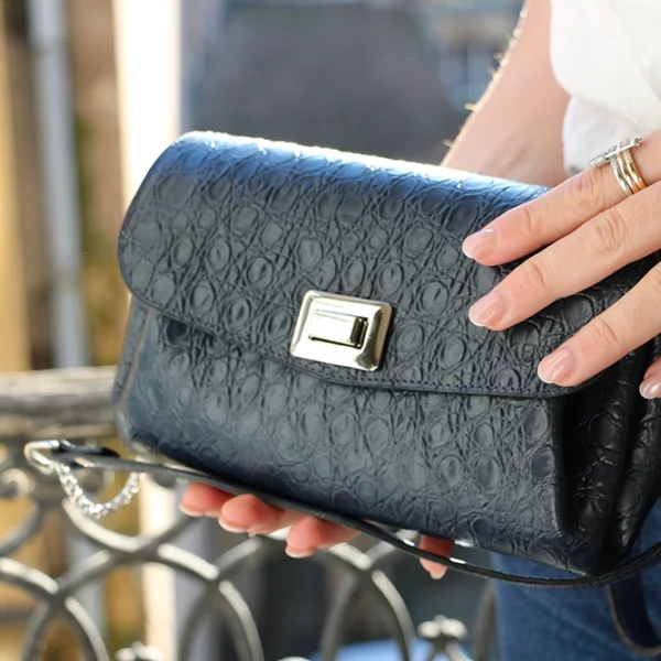 Sac Le MINI ESSENTIEL bleu marine croco