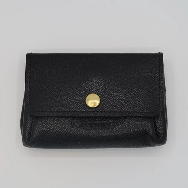 Porte-monnaie L'ESSENTIEL noir grain mini caviar