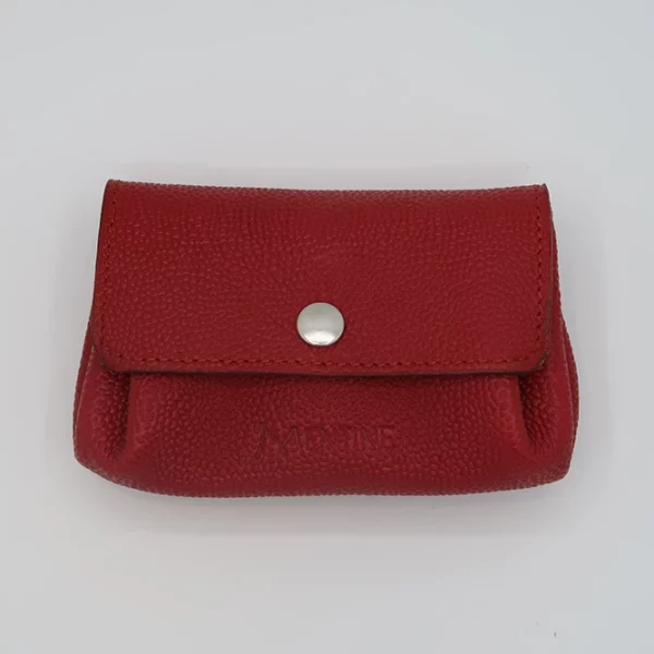Porte-monnaie L'ESSENTIEL rouge grain caviar