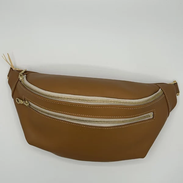 Sac BANANE camel  (géométrique)