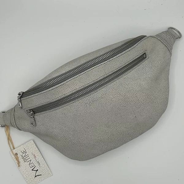 Sac BANANE gris embossé galuchat