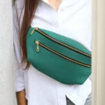 Sac BANANE vert grainé