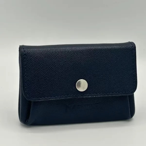 Porte-monnaie L'ESSENTIEL bleu marine mini grain caviar