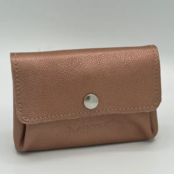 Porte-monnaie L'ESSENTIEL mini grain caviar cuivré