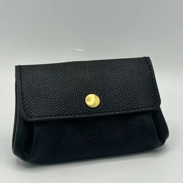 Porte-monnaie L'ESSENTIEL noir grain caviar